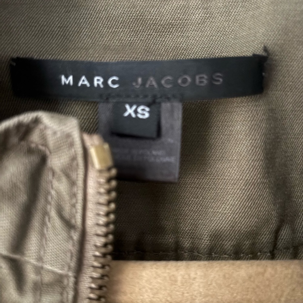 MARC JACOBS Khaki Zip Front Military Jacket: Size XS - Picture 2 of 9